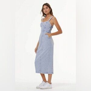 YFB DOLLY DENIM DRESS // ICE PIGMENT